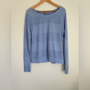 Athleta Sky Blue Perforated Knit Top